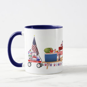 Little Red Truck Patriotic Picnic Mug