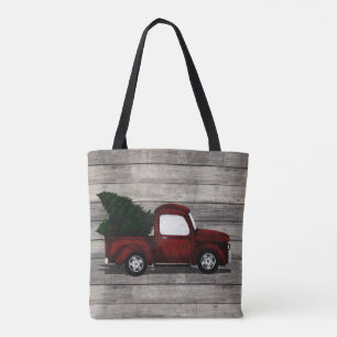 Little Red Truck Tote Bag