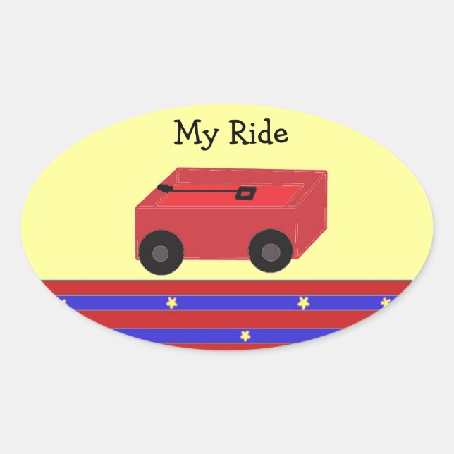 LIttle Red Wagon Oval Sticker (Front)