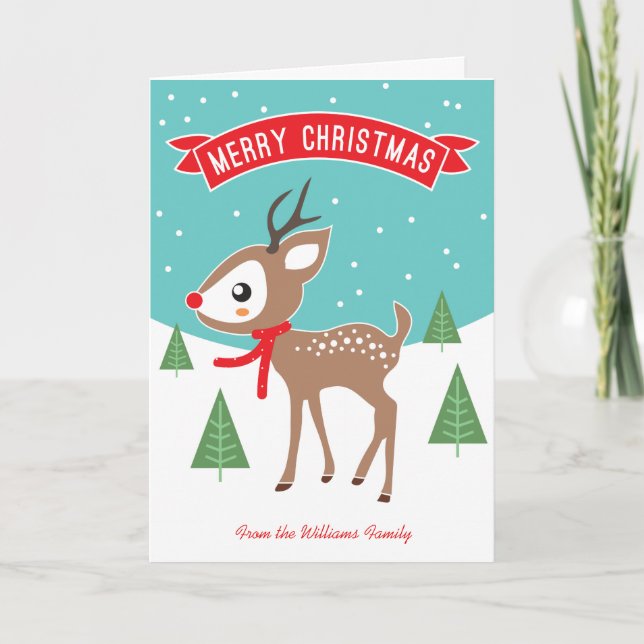 Little Reindeer Christmas Card (Front)