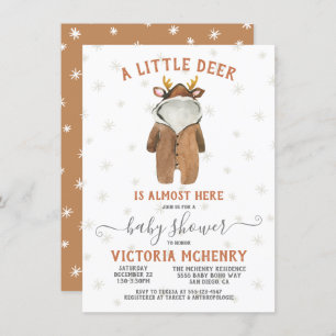 Little Reindeer Christmas Winter Baby Shower Invitation