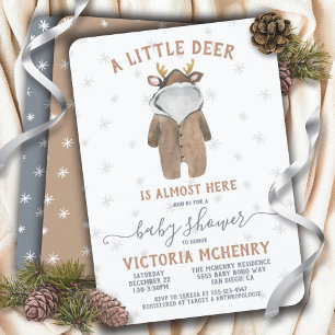 Little Reindeer Christmas Winter Baby Shower Invitation