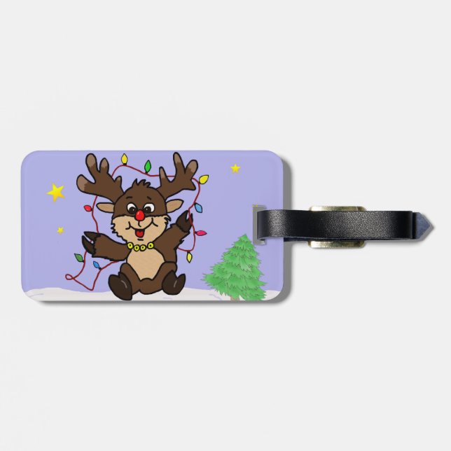 Little Reindeer Luggage Tag (Back Horizontal)