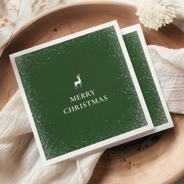 Little Reindeer Simple Snowflakes Christmas Forest Napkin (Creator Uploaded)