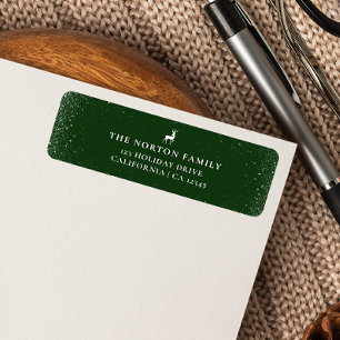 Little Reindeer Simple Snowflakes Green Christmas 