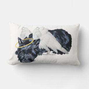 Little Resting Scottie Angel Lumbar Cushion