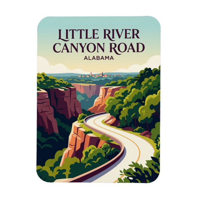 Little River Canyon Road Alabama Magnet (Vertical)