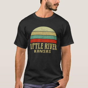 LITTLE-RIVER KANSAS Vintage Retro Sunset T-Shirt