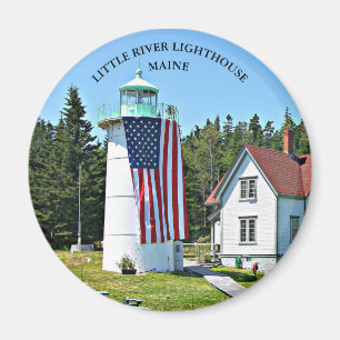 Little River Lighthouse, Maine Round Magnet