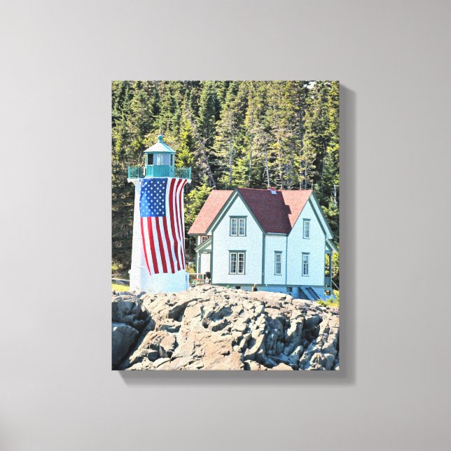 Little River Lighthouse, Maine Wrapped Canvas (Front)