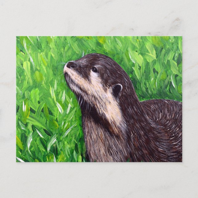 Little River Otter Painting Postcard (Front)