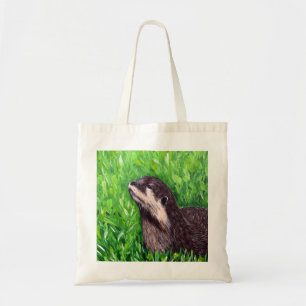 Little River Otter Painting Tote Bag