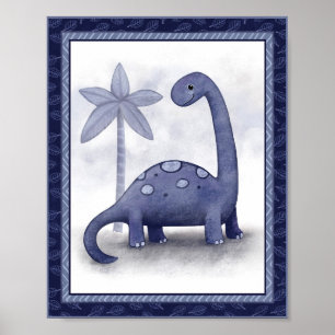 Little Roar Dinosaur - Brachiosaurus Nursery Art Poster