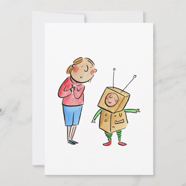 Little Robot Invitation (Front)