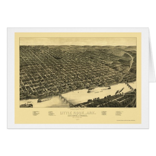 Little Rock, Arkansas Panoramic Map - 1887 (Front Horizontal)