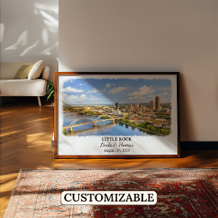 Little Rock Arkansas Poster, Watercolor, Custom Poster