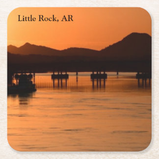 Little Rock, Arkansas Sunset Paper Coaster