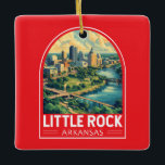 Little Rock Arkansas Travel Art Emblem Ceramic Ornament<br><div class="desc">Little Rock retro vector travel design. Little Rock,  the capital of Arkansas,  is a city on the Arkansas River. It’s home to the William J. Clinton Presidential Library and Museum.</div>