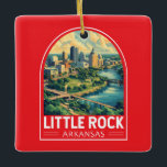 Little Rock Arkansas Travel Art Emblem Ceramic Ornament<br><div class="desc">Little Rock retro vector travel design. Little Rock,  the capital of Arkansas,  is a city on the Arkansas River. It’s home to the William J. Clinton Presidential Library and Museum.</div>