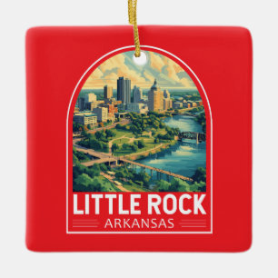 Little Rock Arkansas Travel Art Emblem Ceramic Ornament
