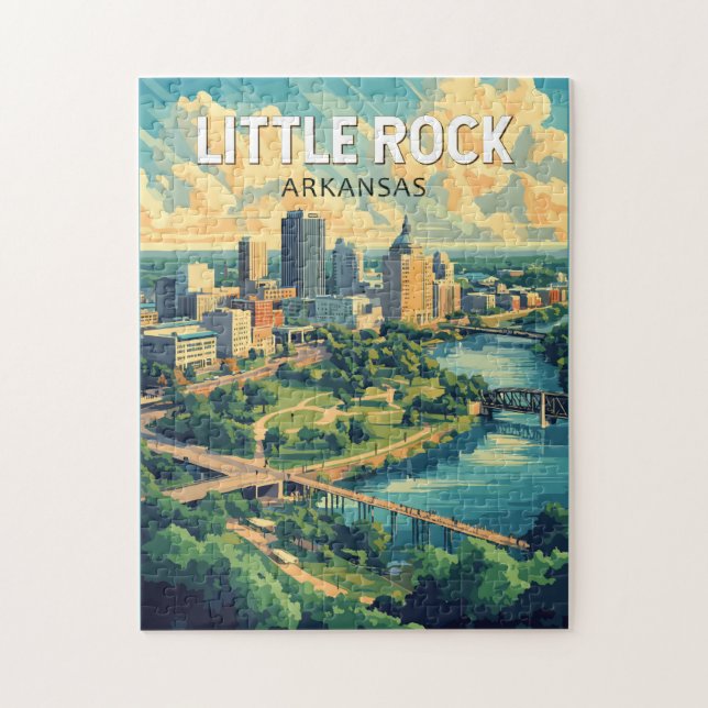 Little Rock Arkansas Travel Art Vintage Jigsaw Puzzle (Vertical)