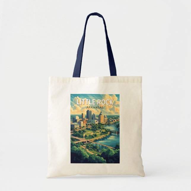 Little Rock Arkansas Travel Art Vintage Tote Bag (Front)