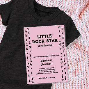 Little Rock Star Guitar Rock N Roll Baby Shower Invitation