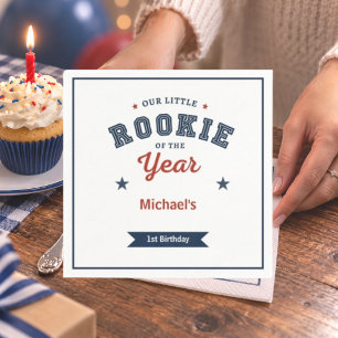 Little Rookie 1st Birthday Baseball Napkin