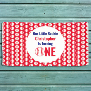 Little Rookie Baseball 1st Birthday Banner