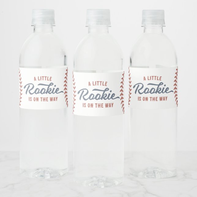 Little Rookie Baseball Baby Shower Water Bottle Label (Bottles)