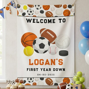 Little Rookie Sports 1st Birthday   All-Star  Banner