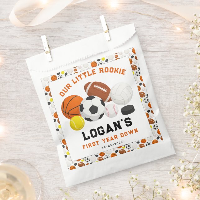 Little Rookie Sports 1st Birthday Party | All-Star Favour Bags (Clipped)