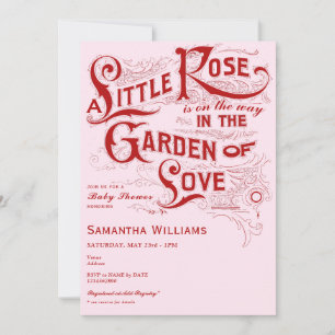 Little Rose Garden Of Love Pink Baby Shower Invitation
