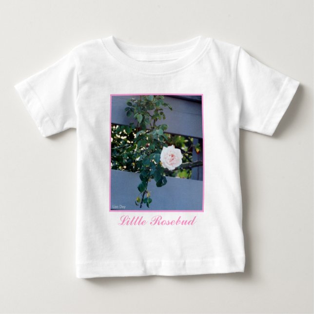 'Little Rosebud' Pink Rose Infant T-shirt (Front)