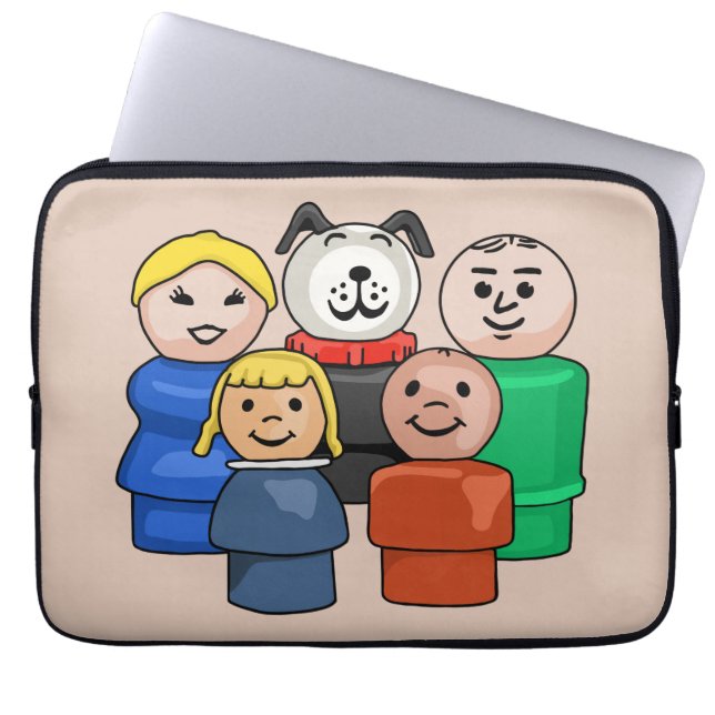 Little Round People Family Laptop Sleeve (Front)