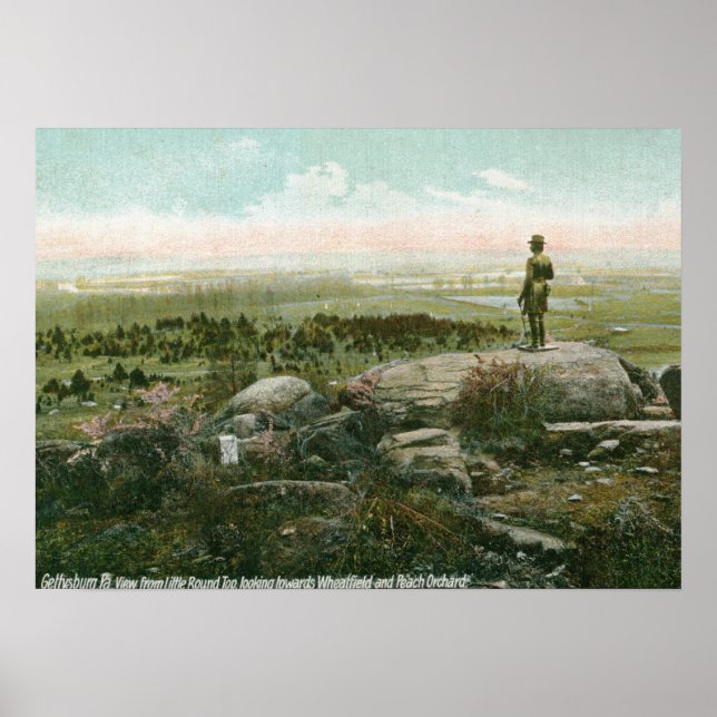 Little Round Top, Gettysburg Battlefield Vintage Poster (Front)