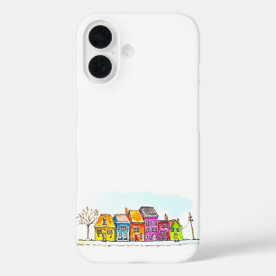 Little Row of Colourful Houses  iPhone 16 Case