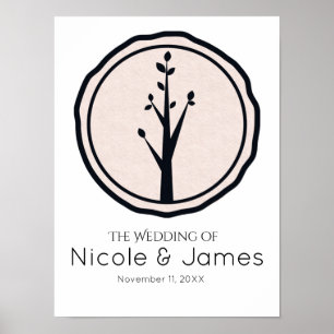 Little Rustic Tree Nature Wedding Custom Banner Poster