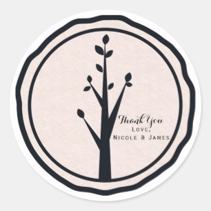 Little Rustic Tree Nature Wedding Custom Favour Classic Round Sticker