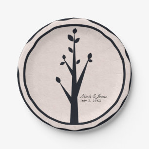 Little Rustic Tree Nature Wedding Custom Reception Paper Plate