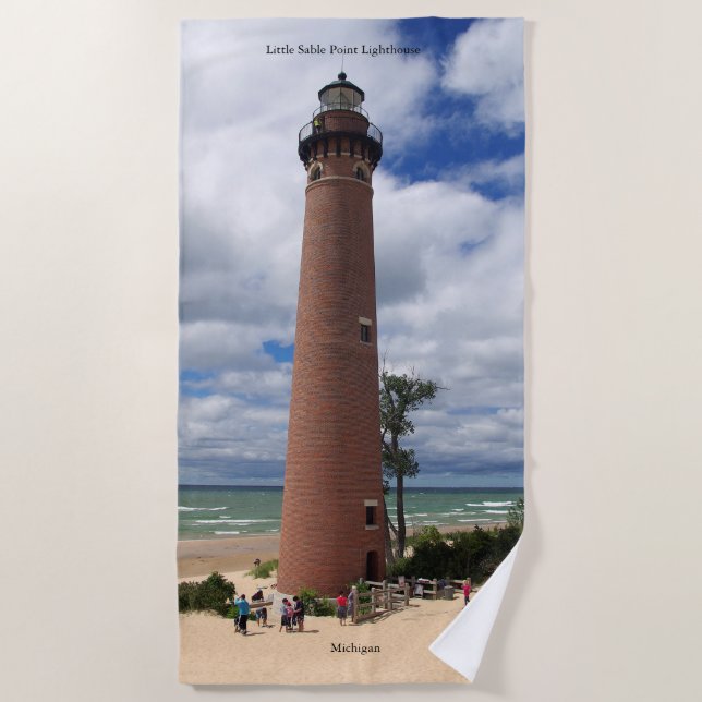 Little Sable Point Lighthouse beach towel (Front)