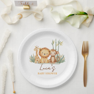 Little Safari Adventure Baby Shower  Paper Plate