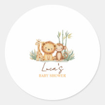 Little Safari Adventure Baby Shower Sticker