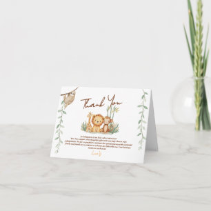 Little Safari Adventure Baby Shower thank you Card