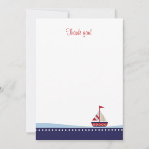 Little Sailboat Flat Thank You note Note Card