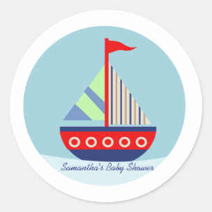 Little Sailboat Sail with me Favour Stickers