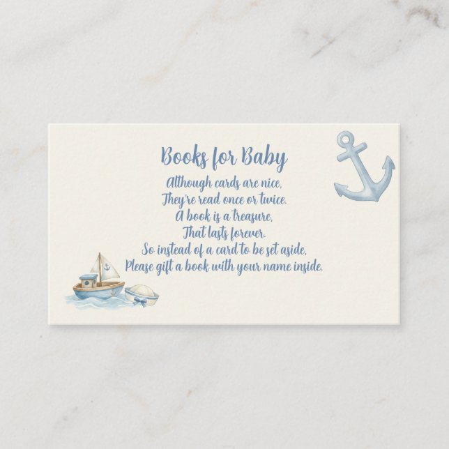 Little Sailor Aboard Blue Enclosure Card (Front)
