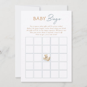 Little Sailor Bear Baby Shower Baby Bingo Card
