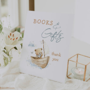 Little Sailor Bear Baby Shower Books and Gifts Pedestal Sign