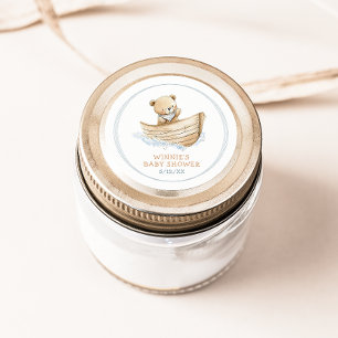Little Sailor Bear Baby Shower Favour Classic Round Sticker